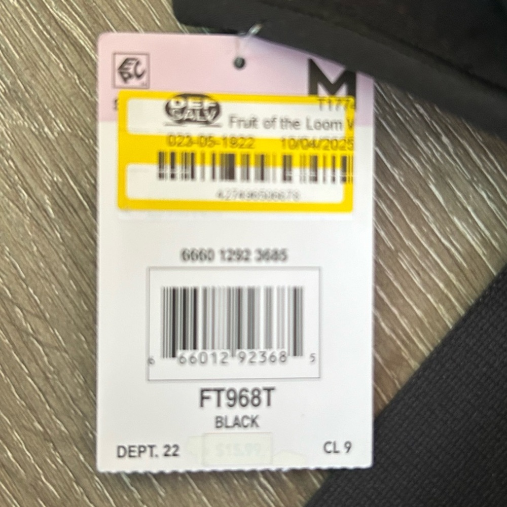 NWT Medium Fruit Of The Loom Lot of 2 Wireless Lightly Lined Bras Black Cashmere - Picture 8 of 8